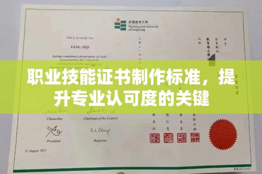 海淀职业技能证书制作标准，提升专业认可度的关键